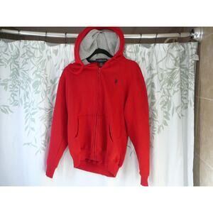 U.S. Polo Assn Men's Full Zip Red Sweatshirt Hoodie sz S